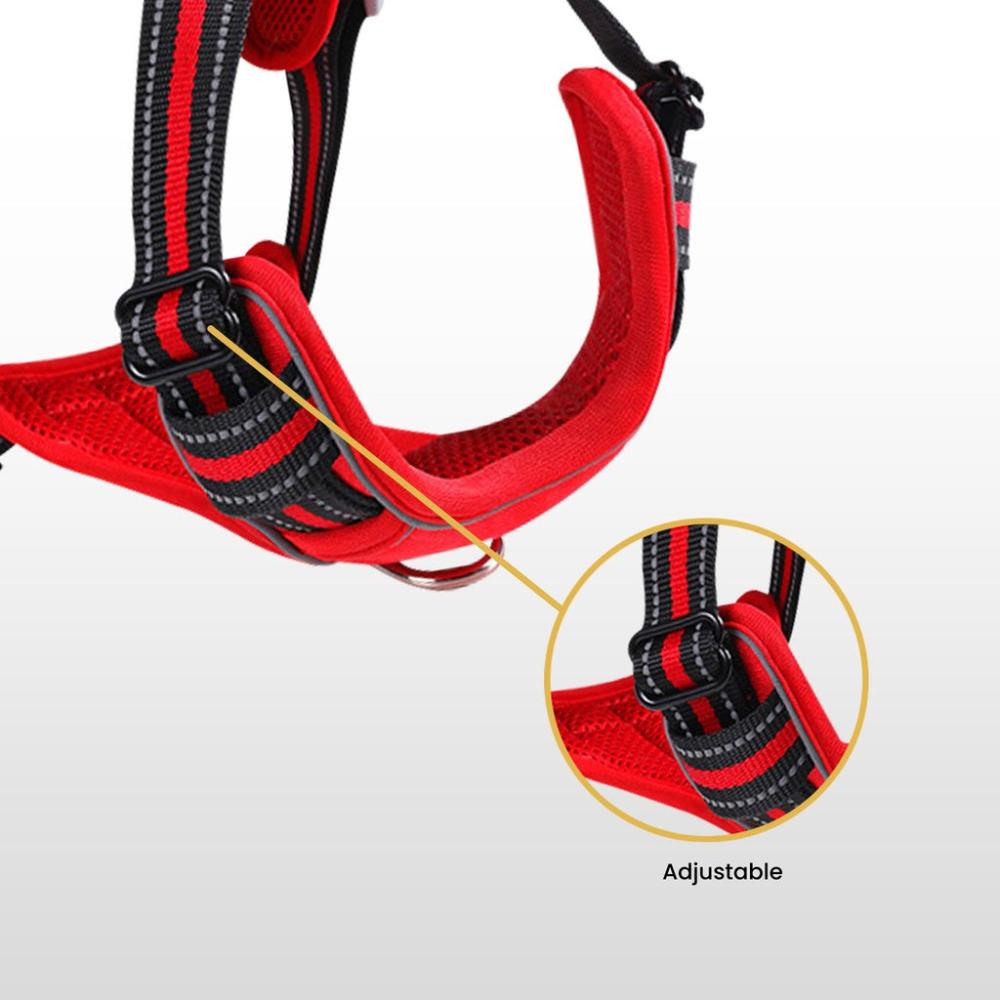 Adjustable Dog Harness Vest S Size (Red)