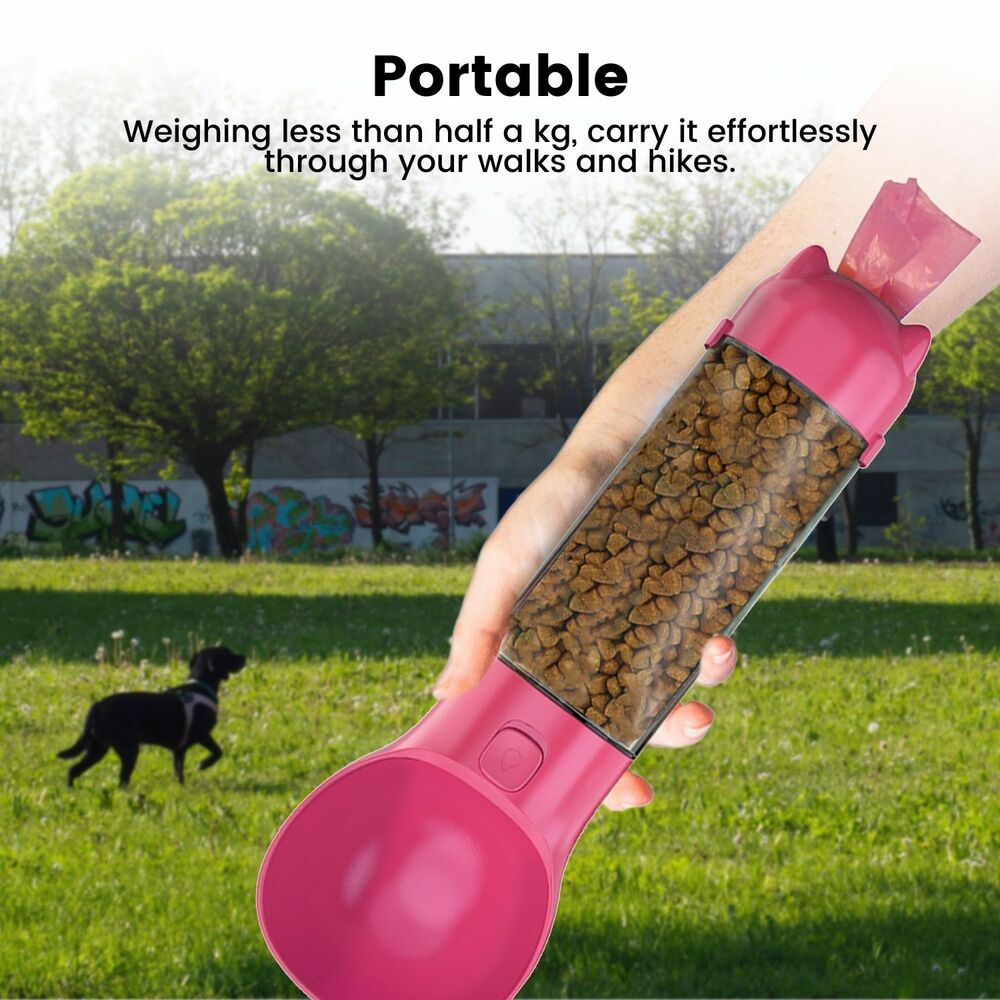 Effortless 4 in 1 Pet Scooper and Feeder Pink