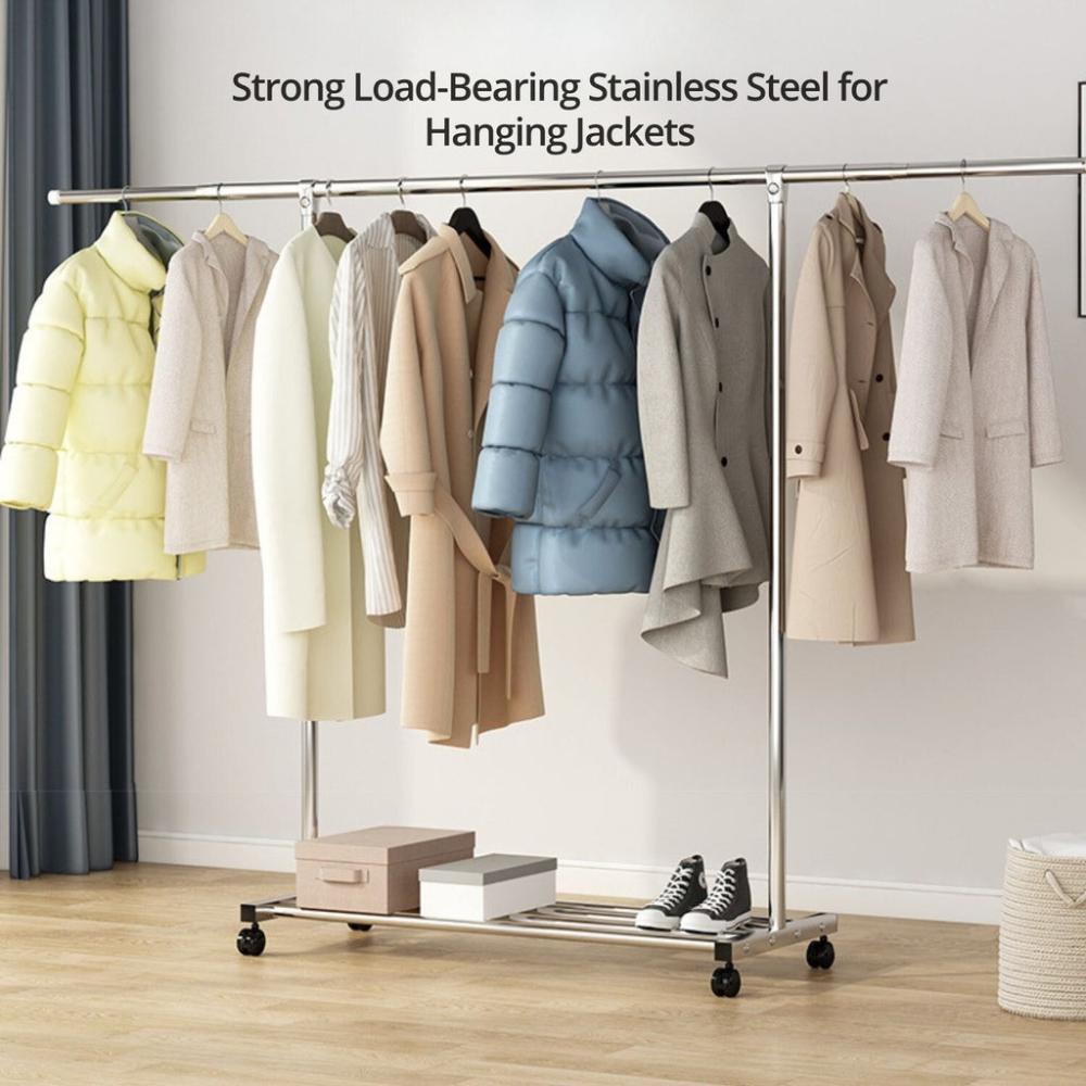 Stainless Steel One Rail Clothes Rack