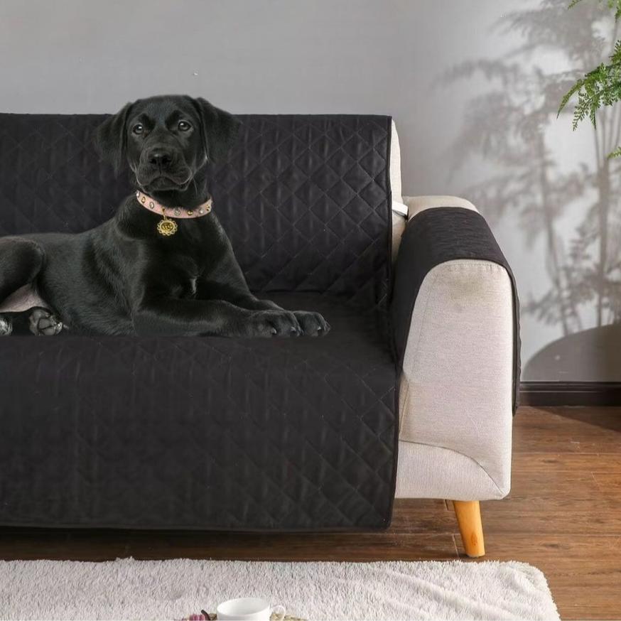 Durable Pet Sofa Cover 2 Seat (Black)