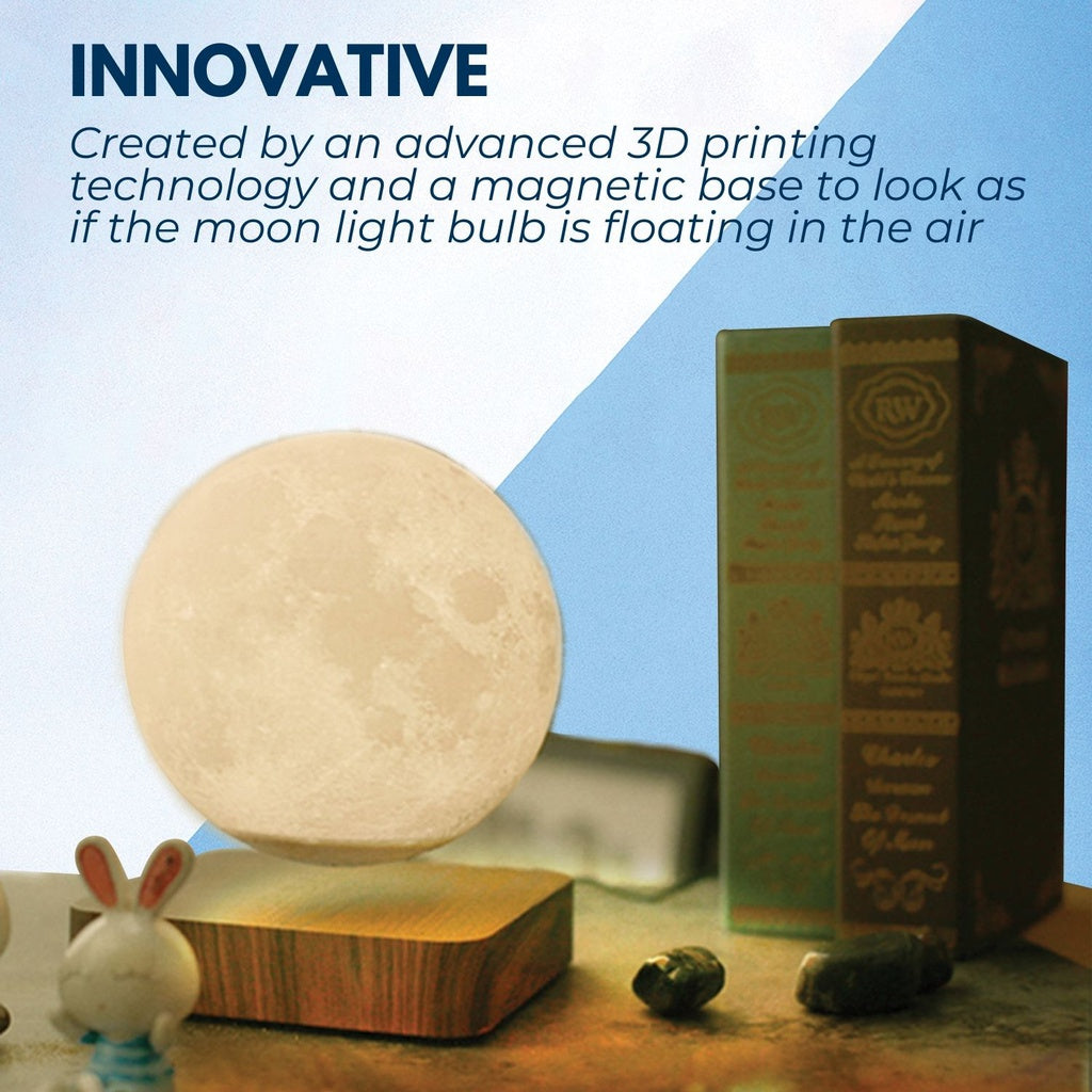 Magnetic Levitating 3D Moon Lamp - Dark Brown