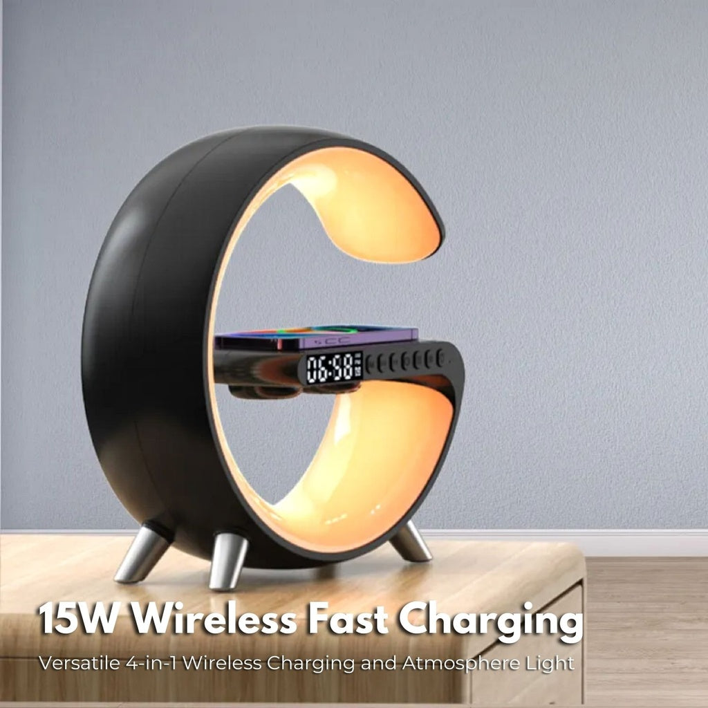 Dimmable LED Table Desk Lamp with Wireless Charger - Light Black