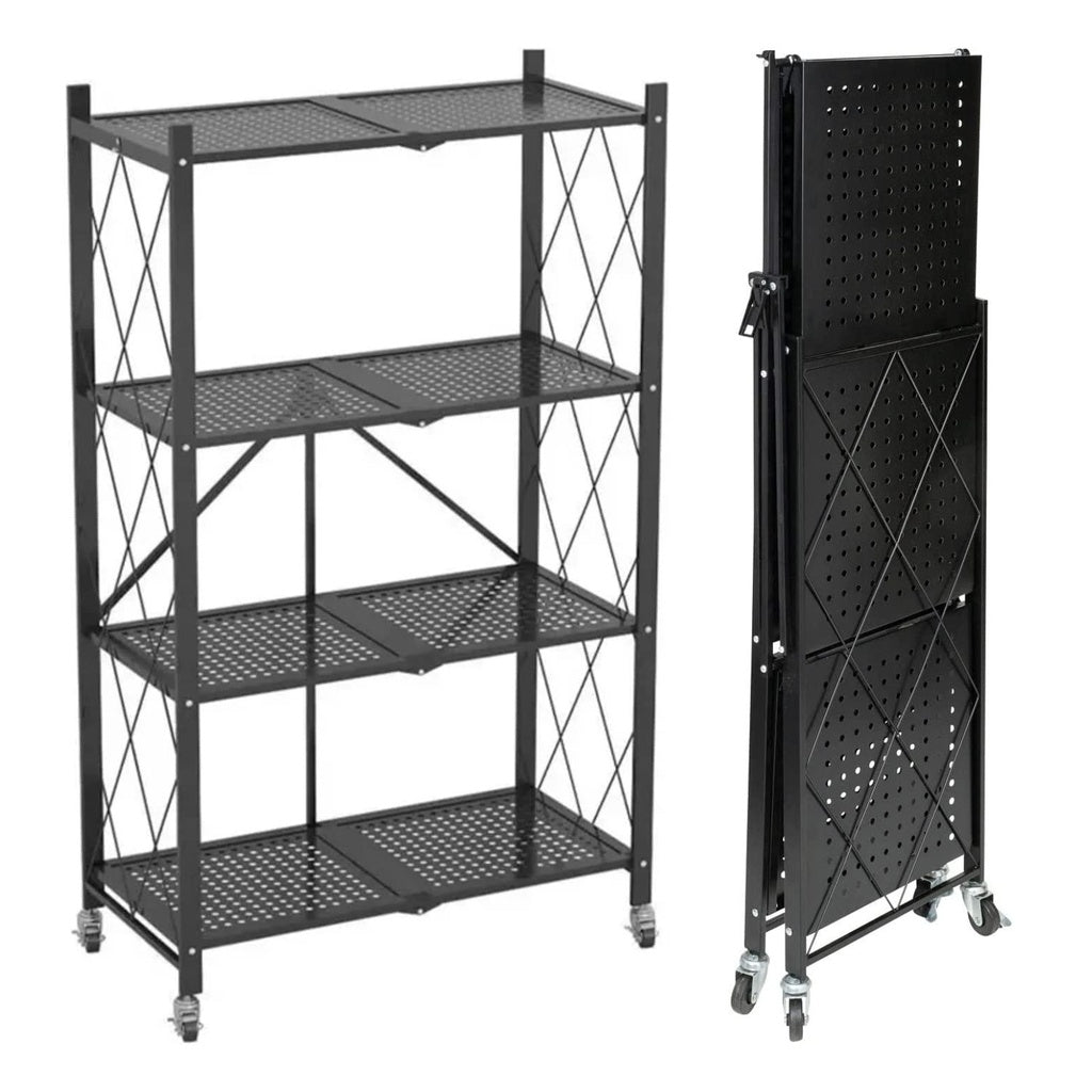 Foldable 4 Tier Storage Shelf (Black)