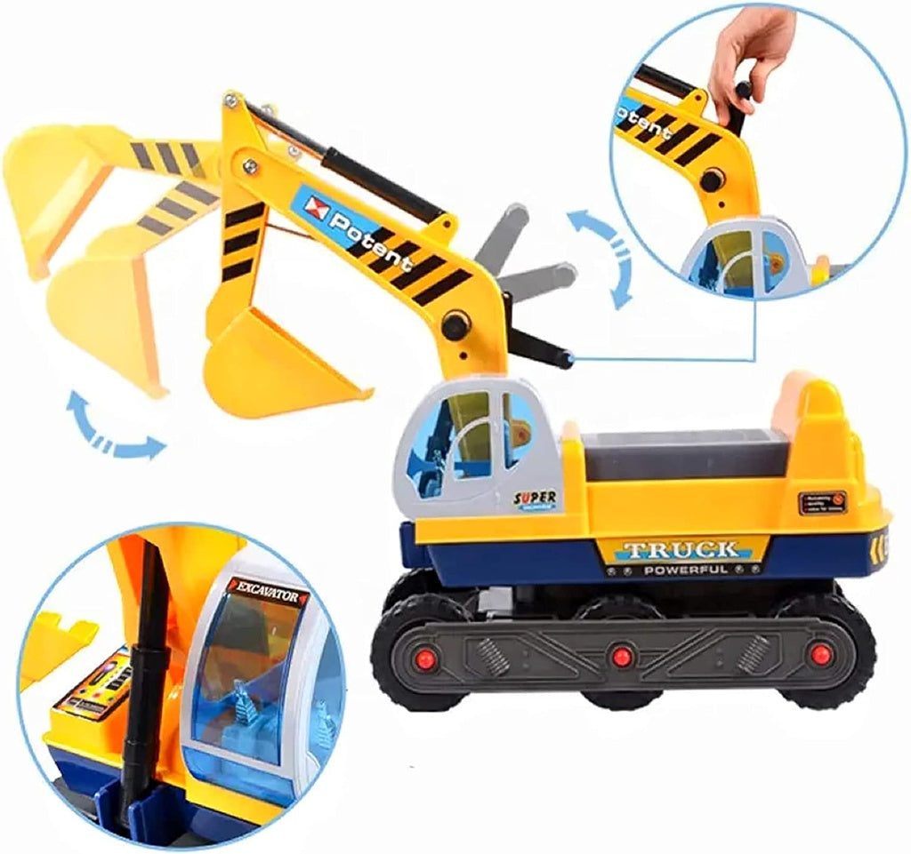 Kids Ride On Sand Excavator Toy Car with Helmet