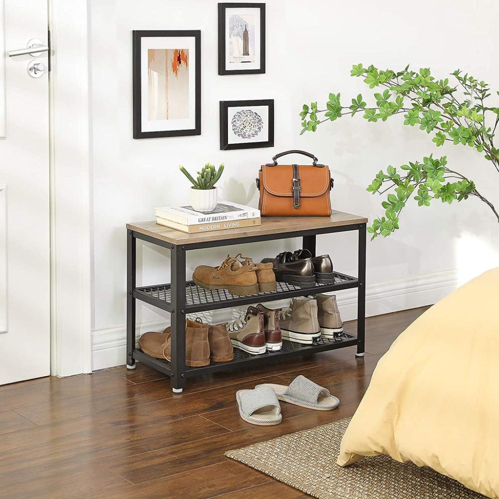 Adjustable Feet 3 Tier Shoe Rack