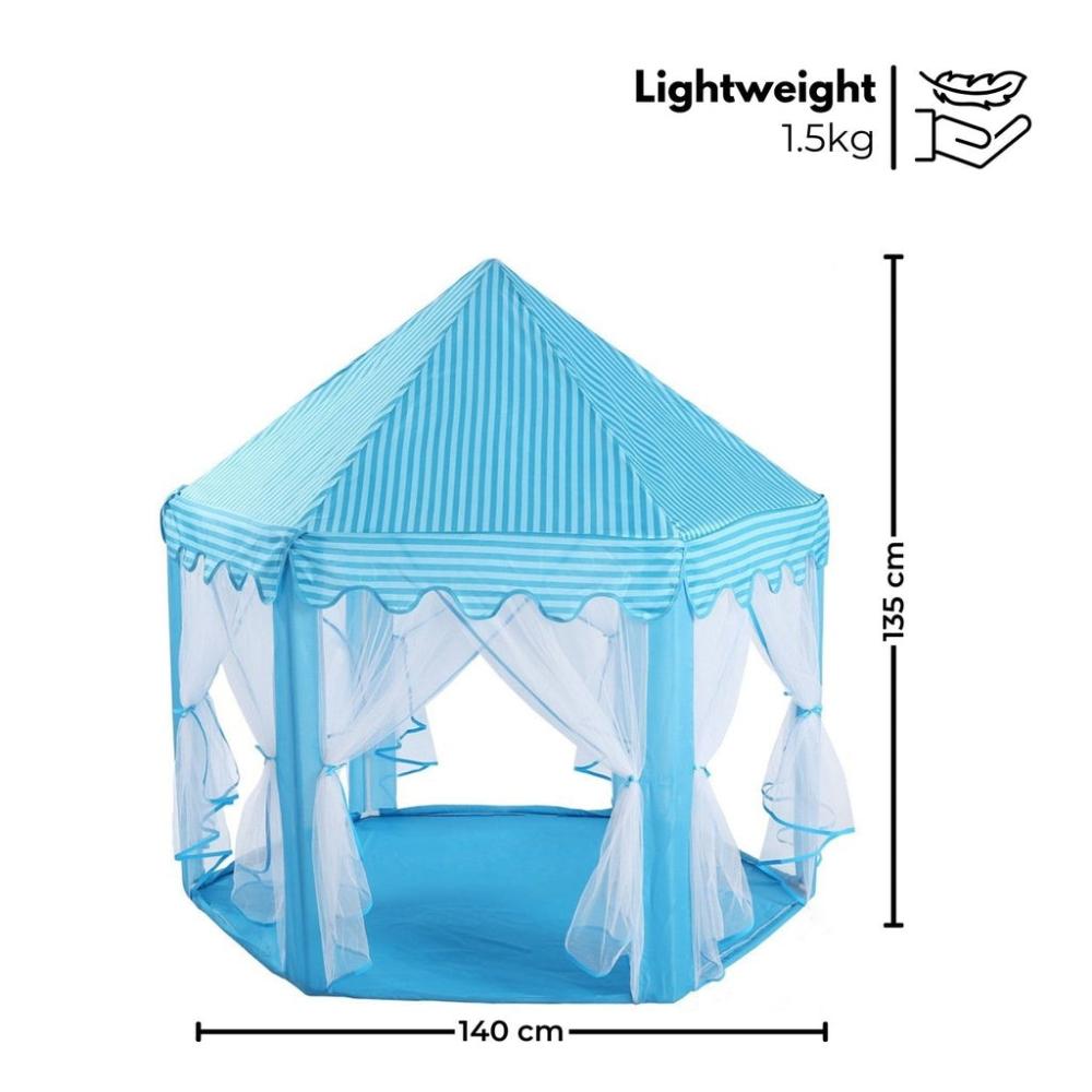 Kids Hexagonal Tent with LED Lights (Blue)