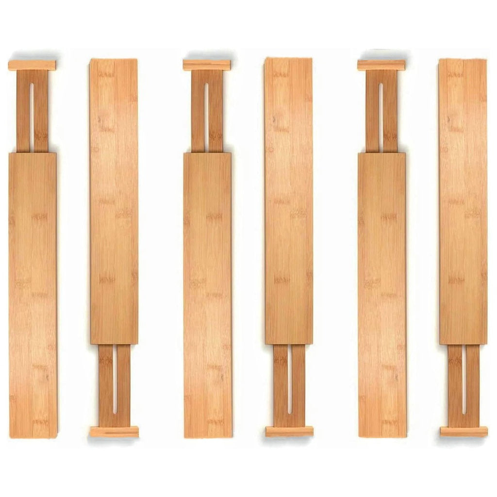 Bamboo Drawer Dividers 44-55cm -Set of 6