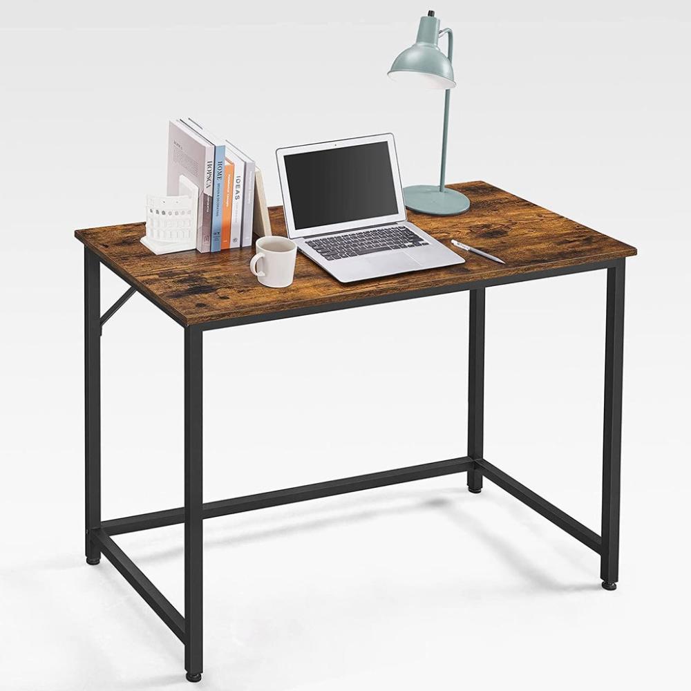 Industrial Style Computer Desk - Rustic Brown and Black