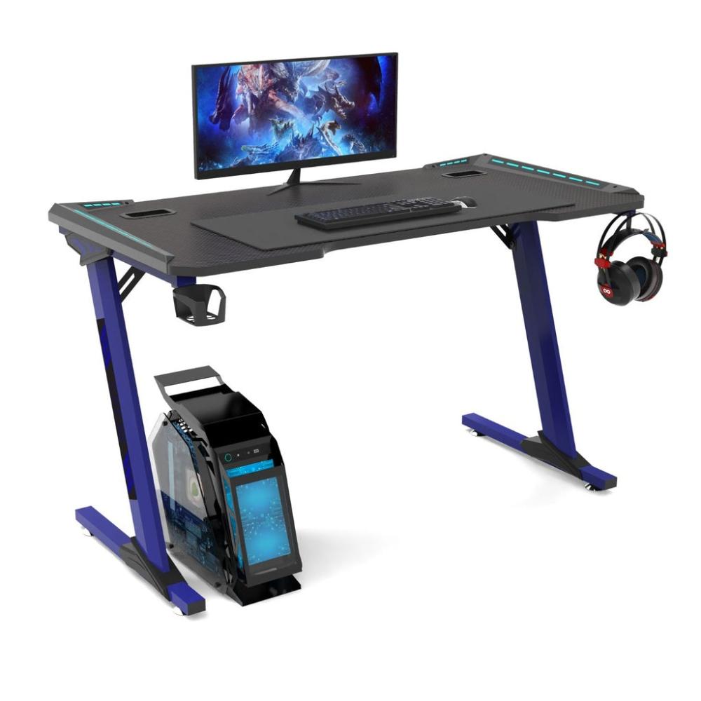 RGB Gaming Desk Z Shape Blue - 140cms