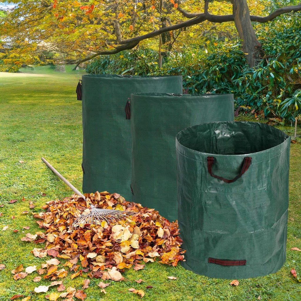 Garden Waste Bags with 132 Gallons (Green) - 3 Packs