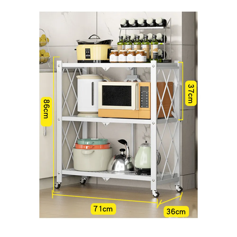 Foldable 3 Tier Storage Shelf (White)