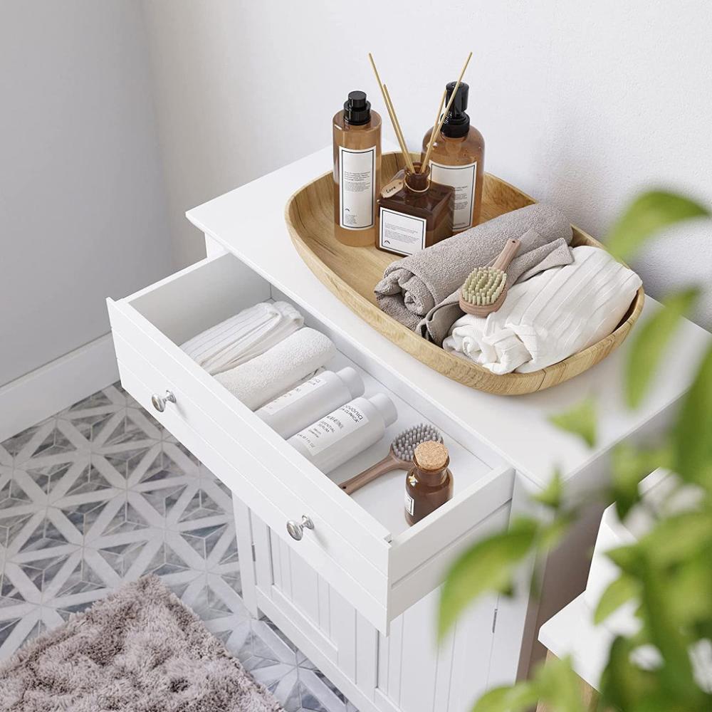 Floor Cabinet with Drawer and 2 Doors White