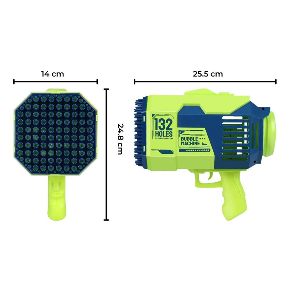 132 Holes Bubbles Machine Gun for Kids (Dark Blue and Green)