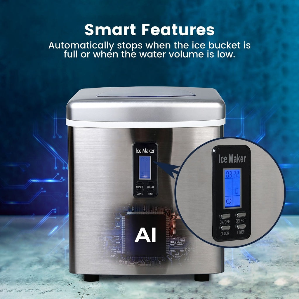 Stainless Steel Ice Maker Machine - 3.2L