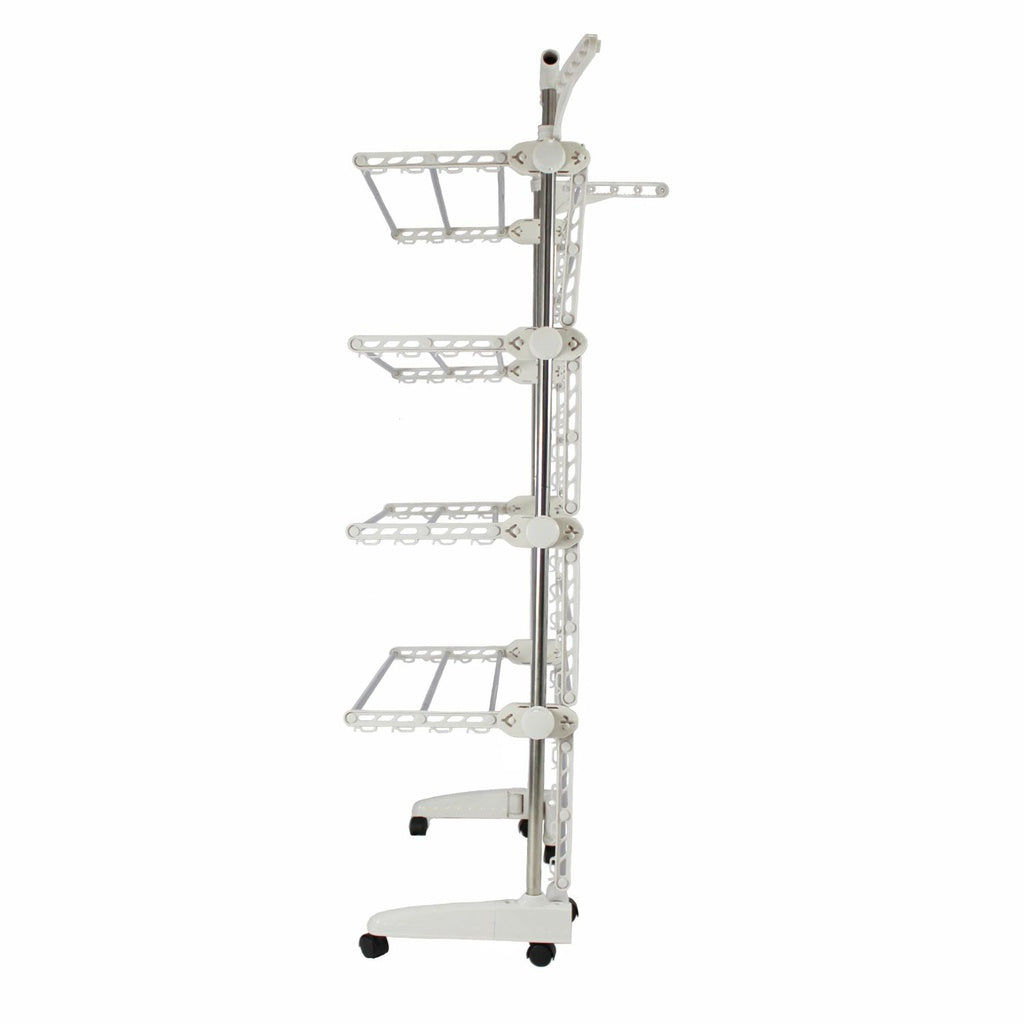 Adjustable and Foldable Laundry Drying 4 Tier Rack - White