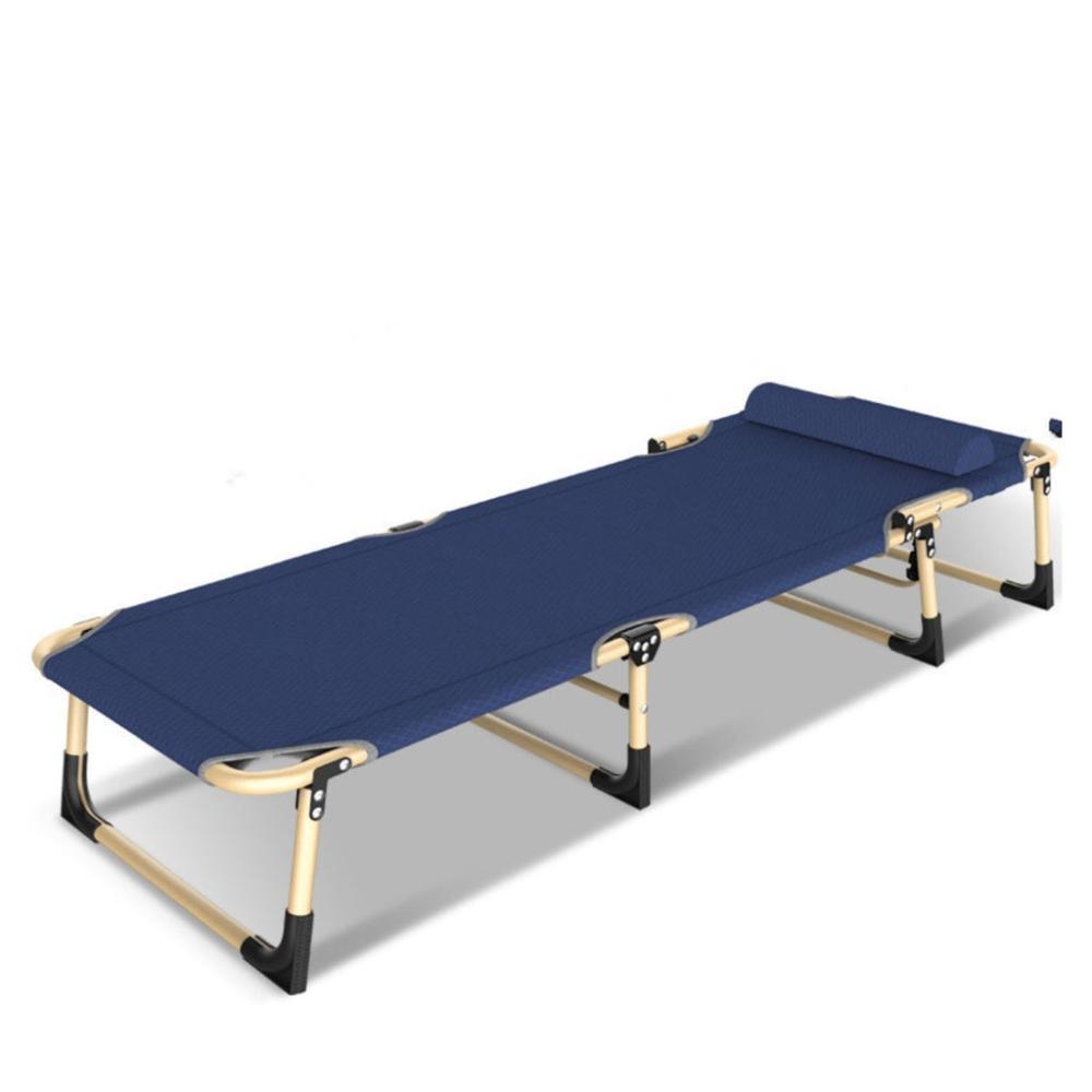 Oxford Fabric Folding Camping Cot Bed 600D - Navy Blue