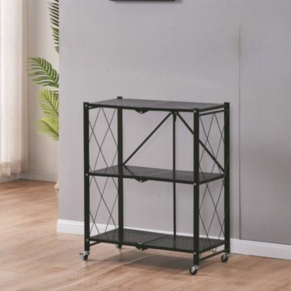 Foldable Storage Shelf 3 Tier (Black)