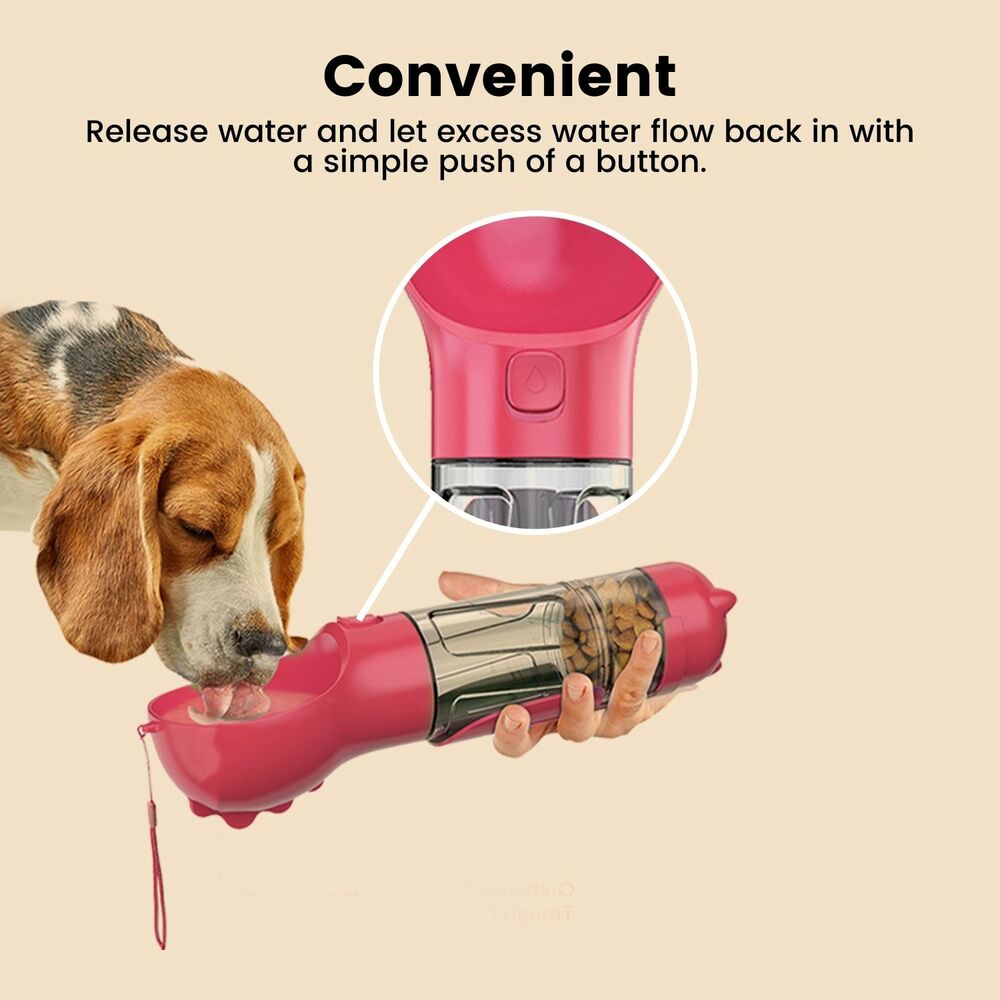 Effortless 4 in 1 Pet Scooper and Feeder Pink