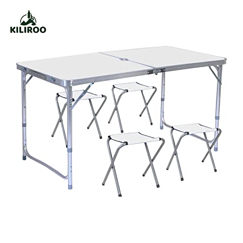 Camping Table With 4 Chair120cm - Silver