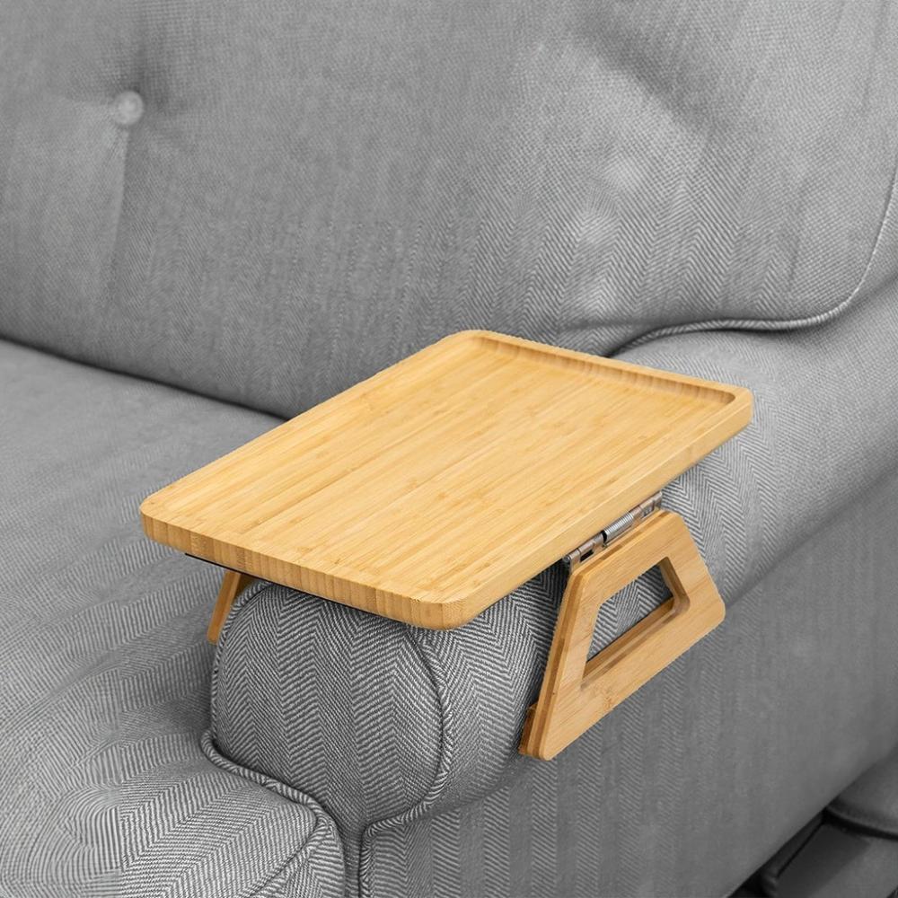 Portable Sofa Arm Tray for Wide Couches - Natural