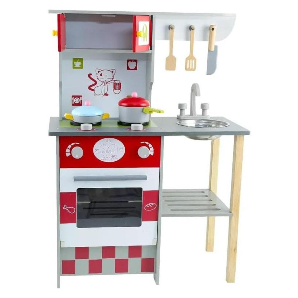 Wooden Kitchen Playset for Kids (European Style Kitchen Set)