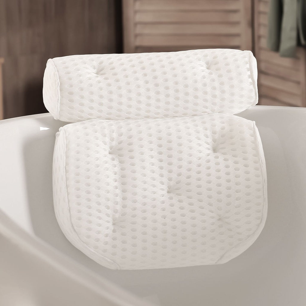 Bathtub Spa Pillow with 4D Air Mesh and 7 Suction Cups