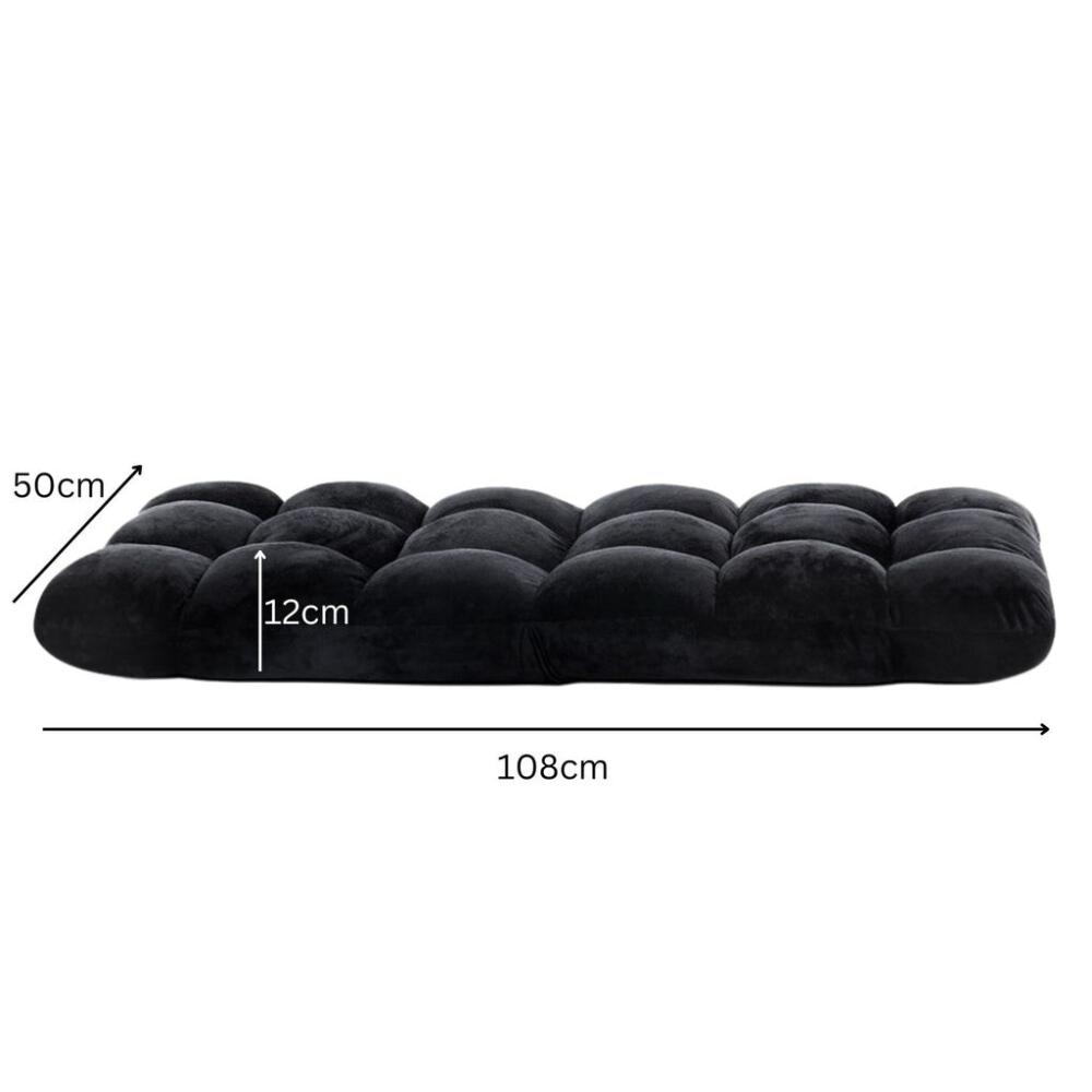 Adjustable Floor Chair Lounge Sofa Bed Recliner (Black)