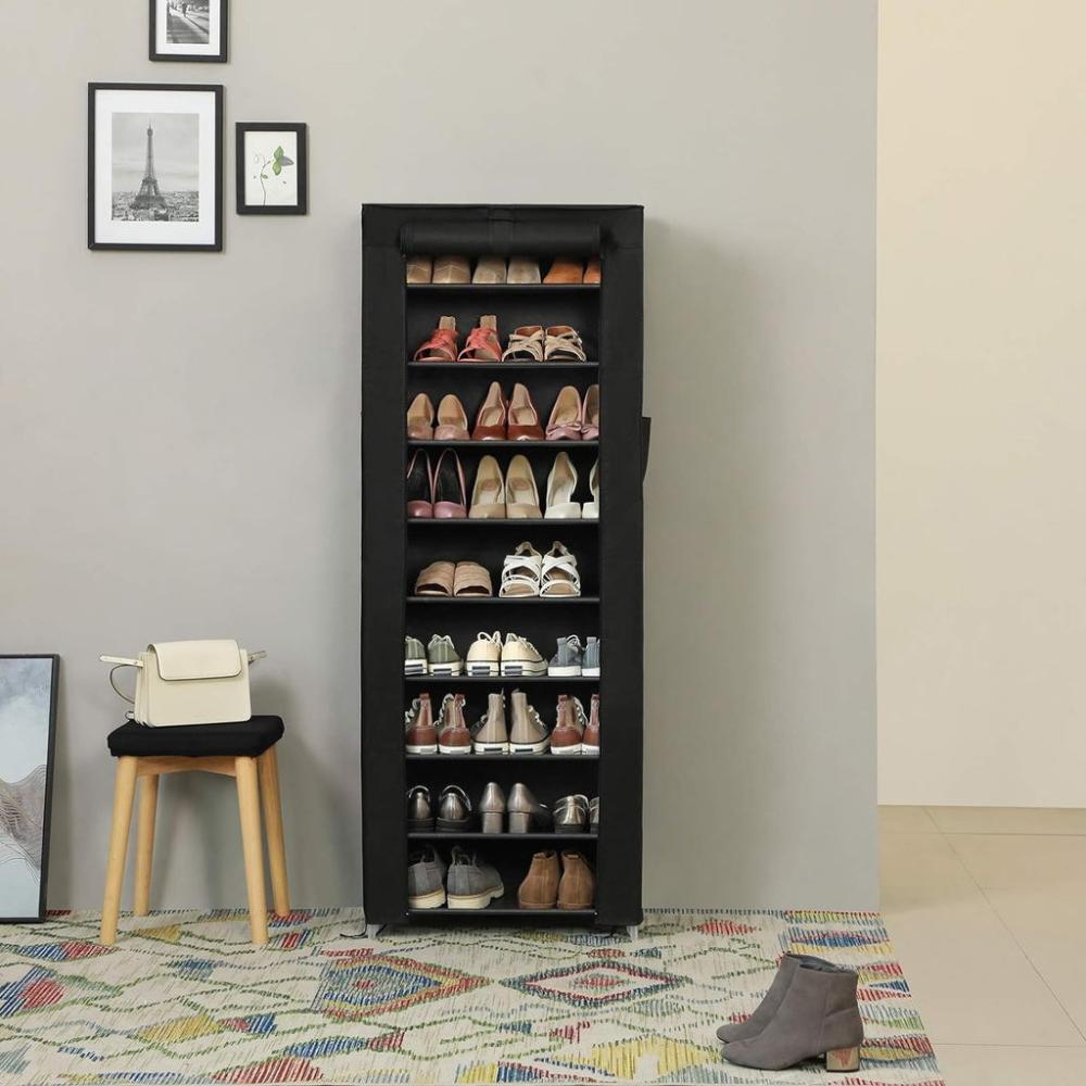 9 Tier Shoe Rack for 27-35 Pairs of Shoes - Black