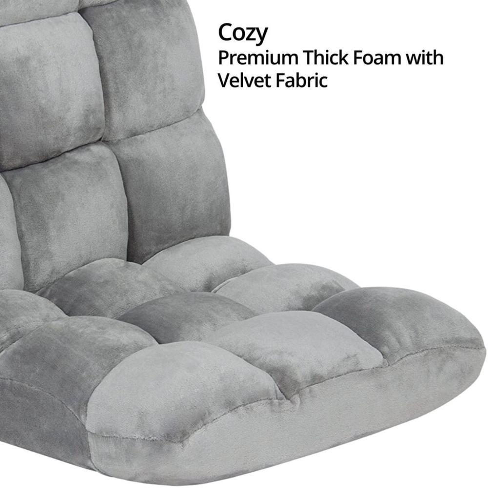 Adjustable Floor Chair Lounge Sofa Bed Recliner - (Silver Grey)