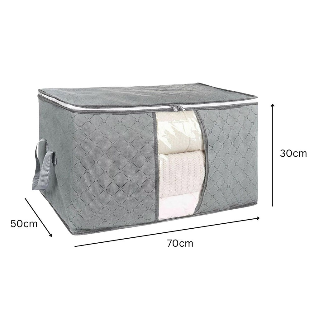 Clothes Storage Bag with Handles (Grey)Pack of 5 -105L