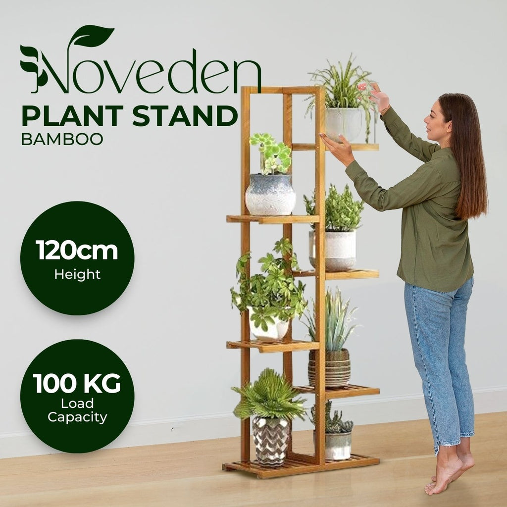 6 Tier 7 Potted Bamboo Plant Stand Rack (120CM)