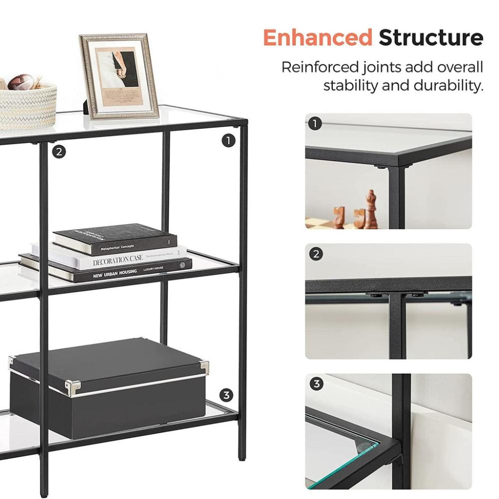 Storage Rack Console Sofa Table with 3 Shelves