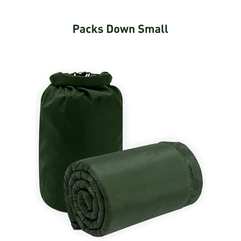 Inflating Camping Mat with Pillow - Army Green