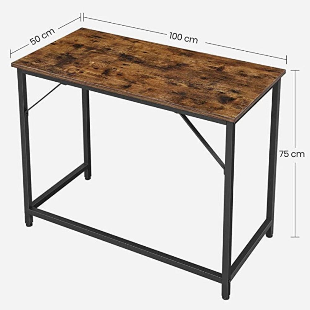 Industrial Style Computer Desk - Rustic Brown and Black