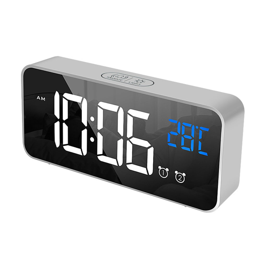 Mirror Display Digital Clock - Black