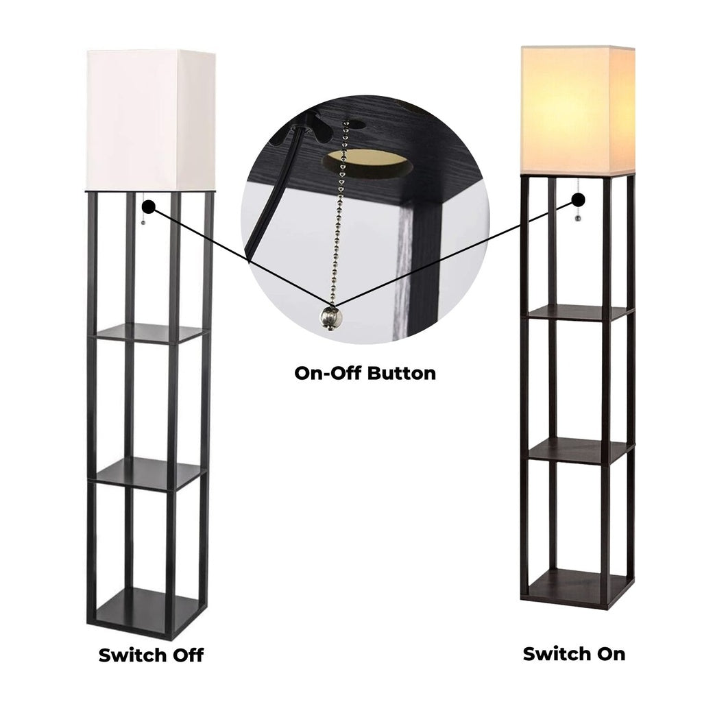 Frameless Floor Vintage Lamp Shelf- 160cms (Black)