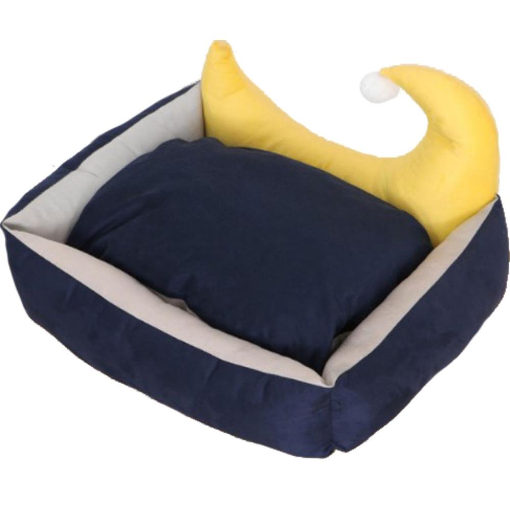 Soft Plushy Pet Bed Moon Design (Large - Blue)