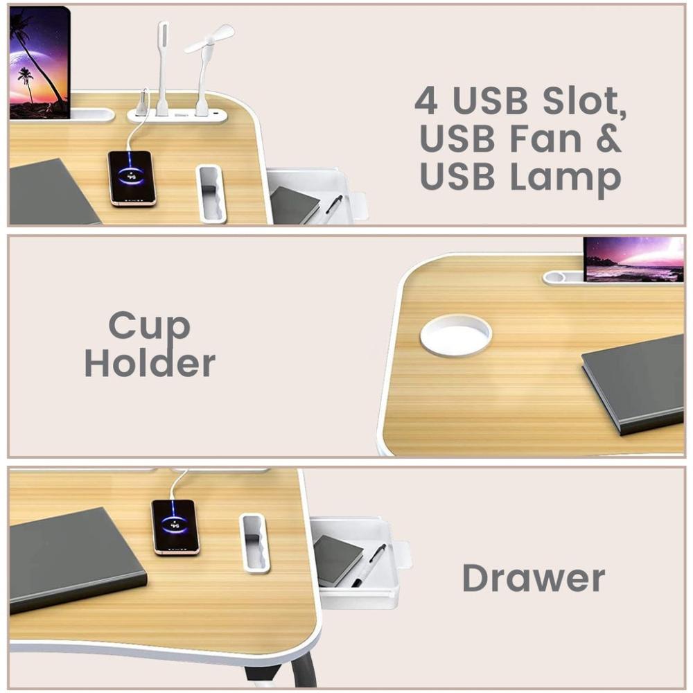 Multifunctional Portable Laptop Desk with USB Charge Port