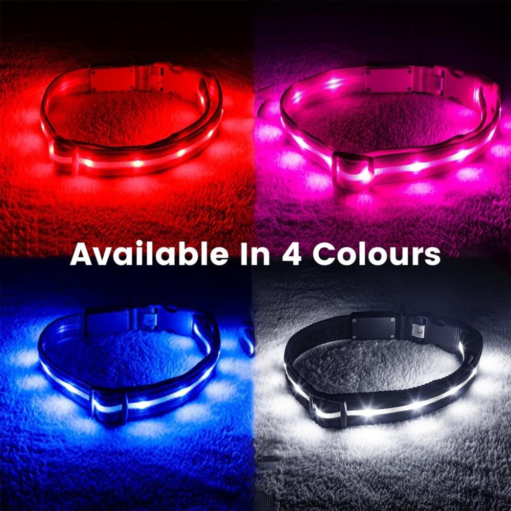 Adjustable LED Dog Collar (S Blue)