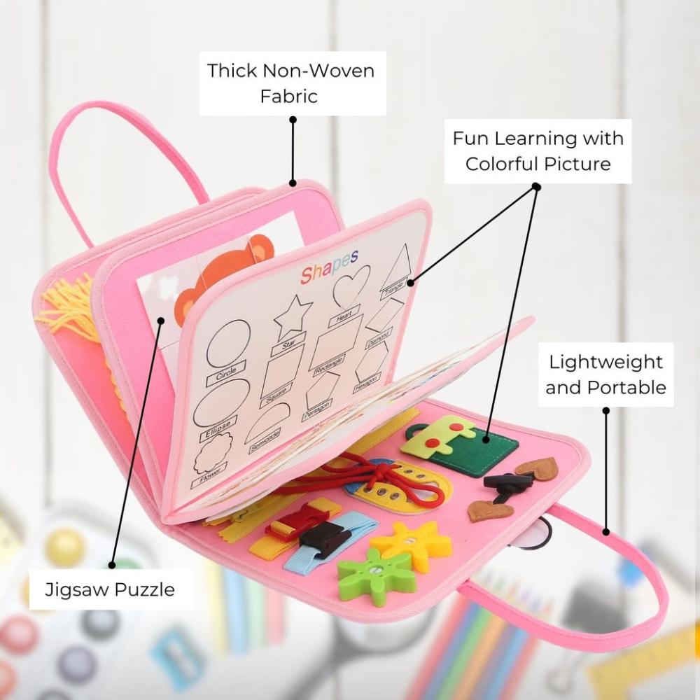 Kids Busy Board Learning Toys (Pink)