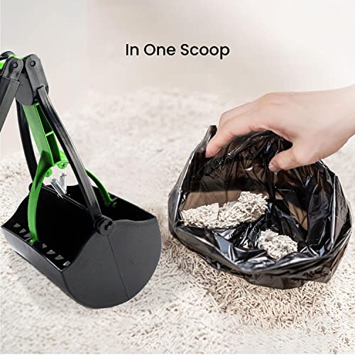 Half-Rake Design Long Handle Pet Pooper Scooper - Green