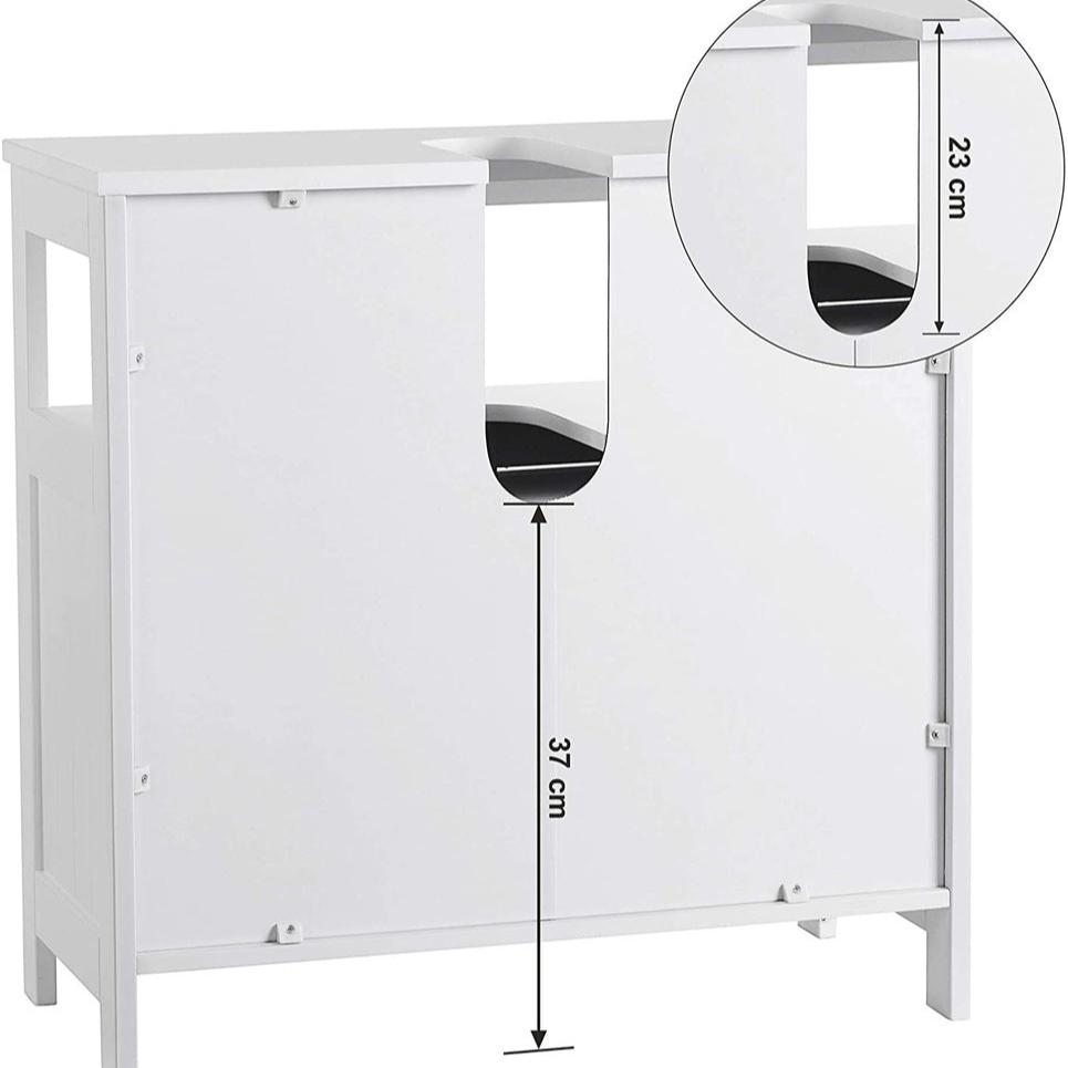 Under Sink Cabinet with 2 Doors Open Compartment - White