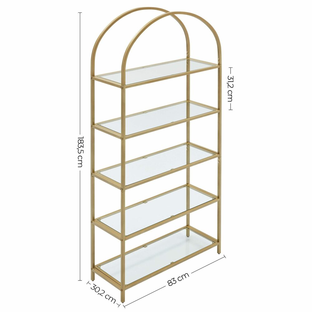 Bookshelf with Tempered Glass Shelves