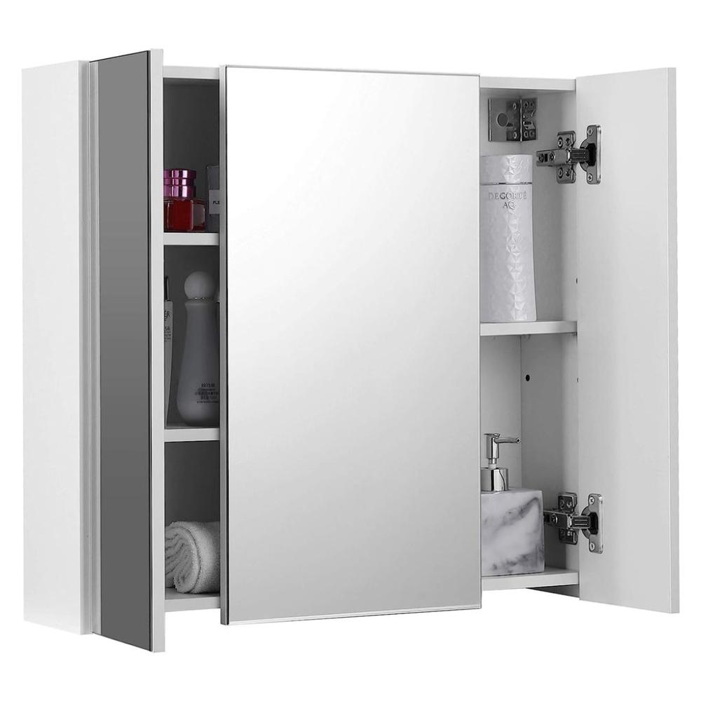 Bathroom Wall Cabinet with Mirror - White