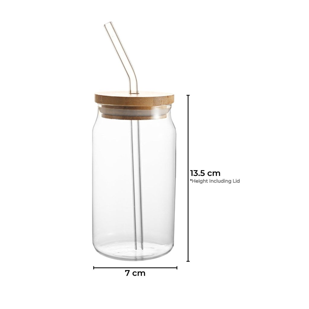 Mason Jar Drinking Glass with Lid and Straw 16Oz - 12pcs