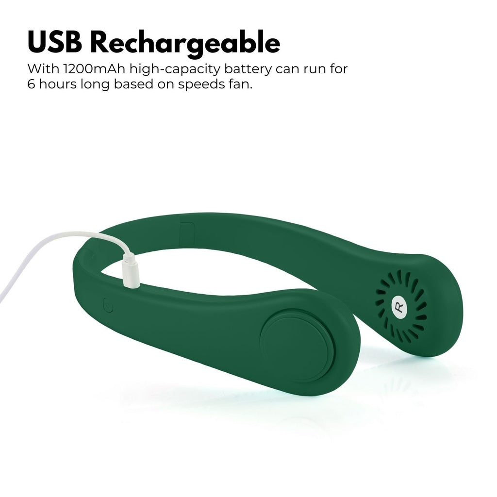 Rechargeable Neck Fan (Green)