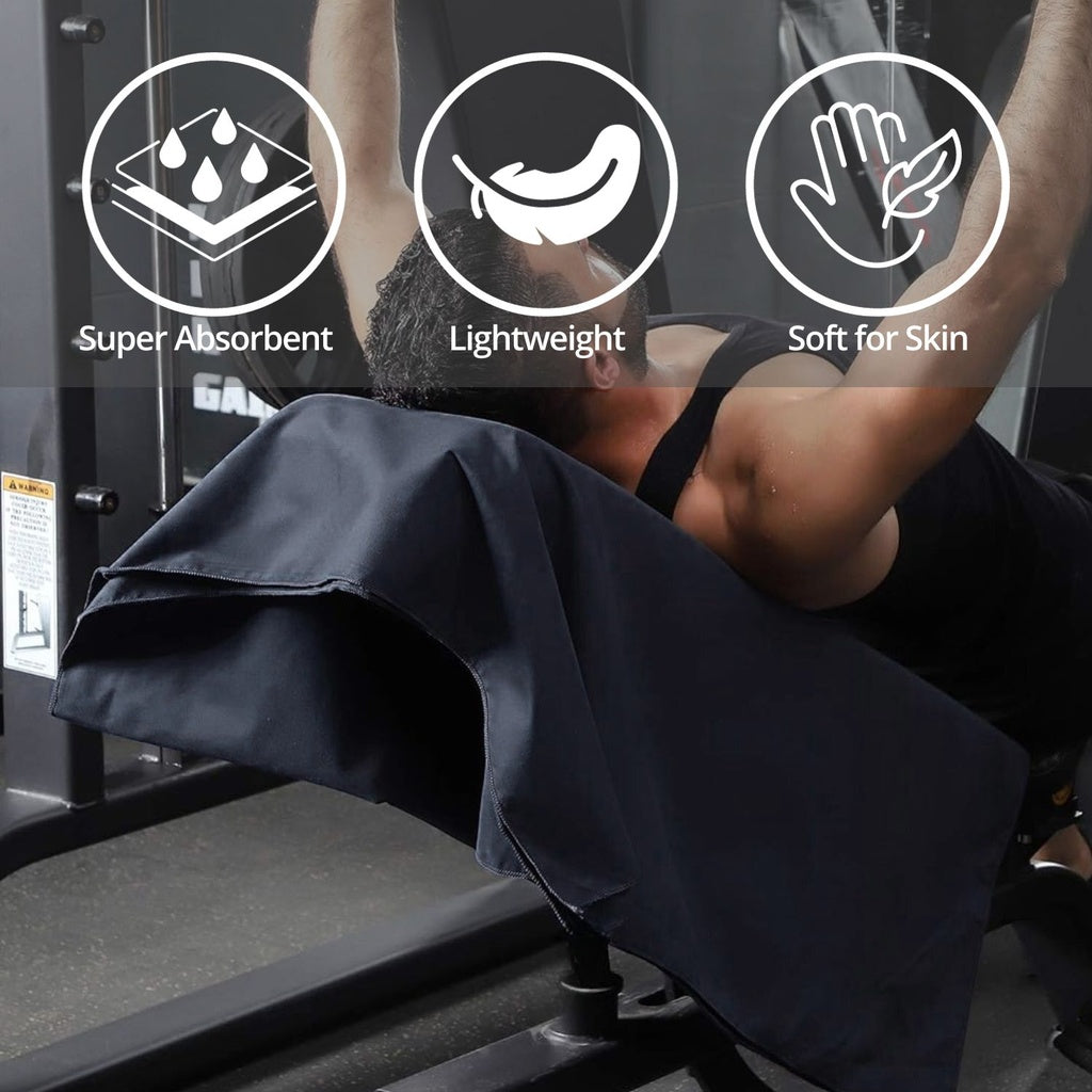 Quick Dry Gym Sport Towel 80 x 130CM (Black)