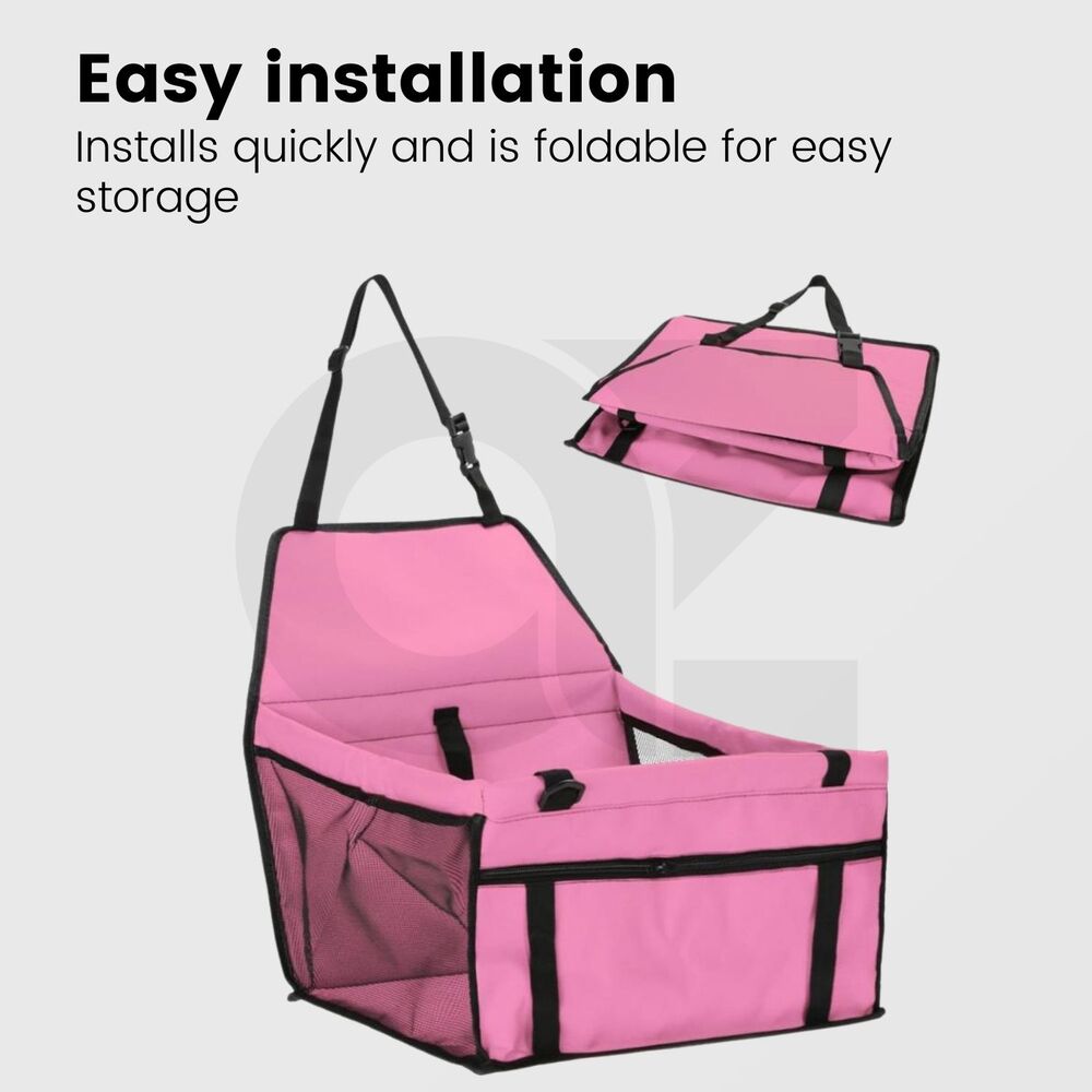 Car Booster Seat Pet Carrier Safety Protector Basket - Pink