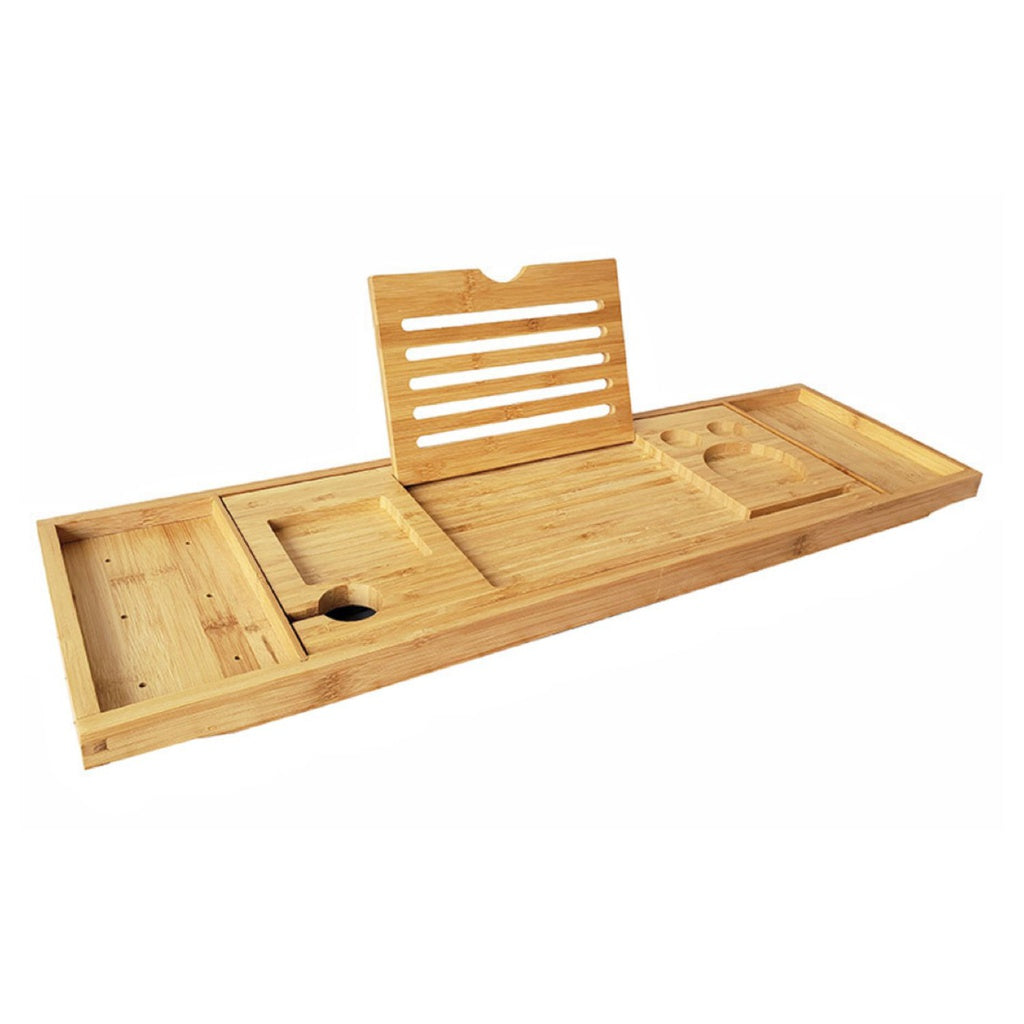 Expandable Bamboo Bathtub Caddy Trays