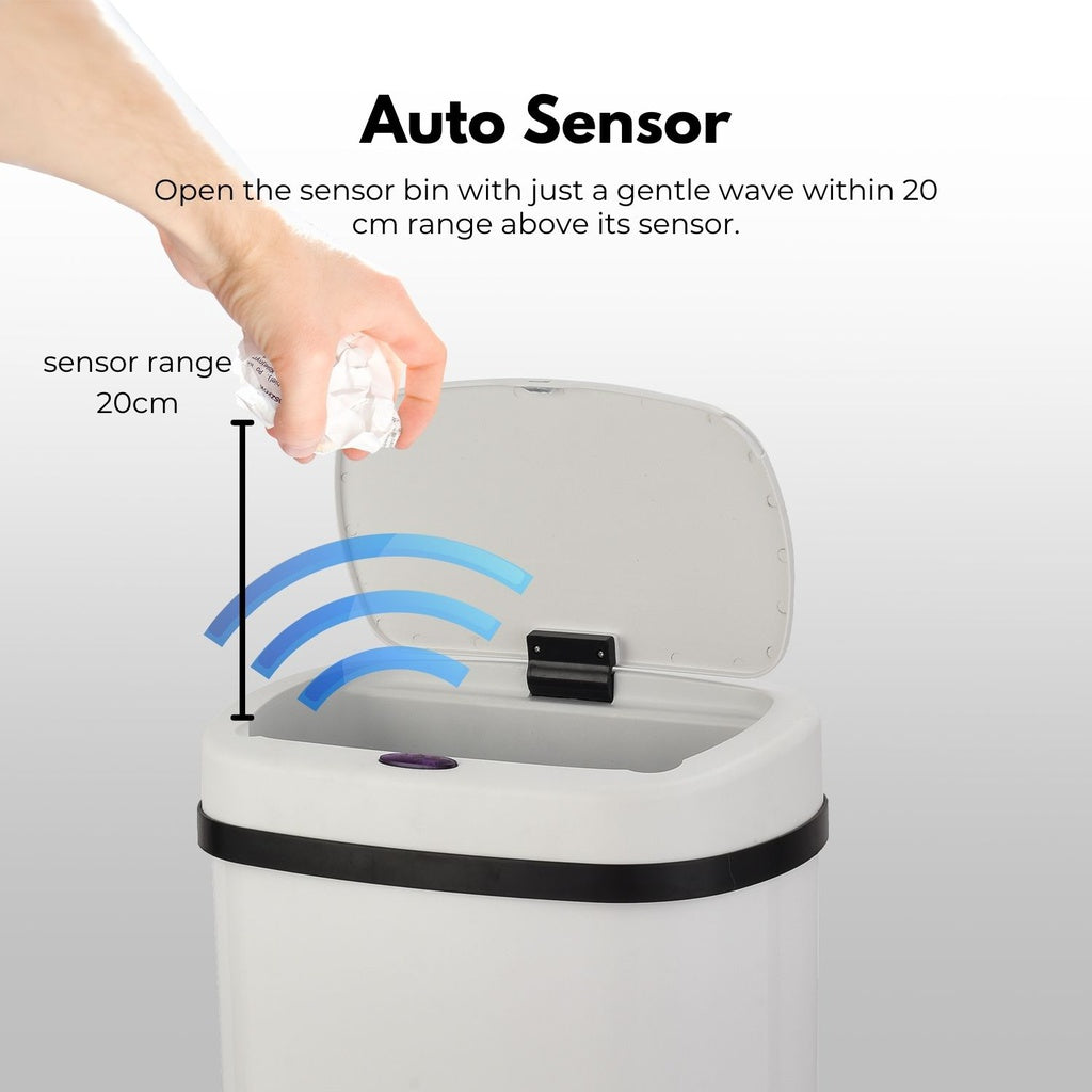 Oval Sensor Bin 60L - White